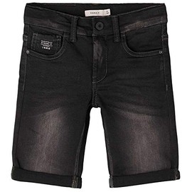 NAME IT Boys' Denim Long Shorts with Pockets, black denim