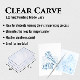 Richeson & Co. Printmaking Starter Kit - Clear Carve Etching Set, Includes Clear Carve Etching Plates, Etching Tool, Printmaking Paper