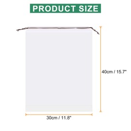 HARFINGTON 60pcs Transparent Shoe Bags 15.7" x 11.8" Clear PE Waterproof Shoe Bags Large Portable Travel Storage Organizer with Drawstring Fit Men and Women for Travel Sport Home Use, White