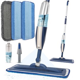 Mops for Floor Cleaning Wet Spray Mop with 14 oz Refillable Bottle and 3 Washable Microfiber Pads Home or Commercial Use Dry Wet Flat Mop for Hardwood Laminate Wood Ceramic