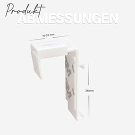 TEKONA Pack of 6 Klemmfix Clamp Support for Roller Blind, Double Roller Blind, Window Roller Blind, Inside, No Drilling, Replacement Part for Attaching to Window, Door for Wooden Frames, Plastic