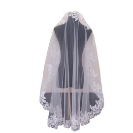 Fubney Cathedral Veils for Women Wedding,Lace Bridal Veil Tulle Bride Veil 1 Tier Long Vei for Bridal Bachelorette Party