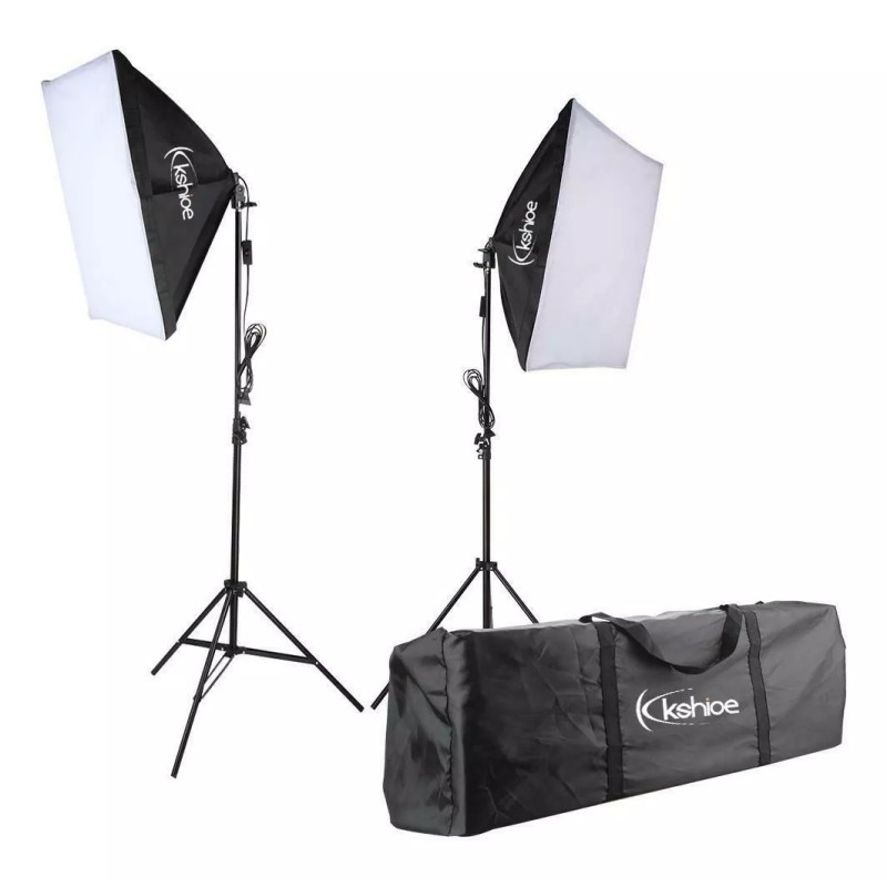 Kshioe Kit Softbox Iluminacion Fotografia Video Luz Contnua + Focos