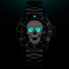 HUNRUY Skull Watches for Men Luminous 3D Skeleton GMT Unidirectional