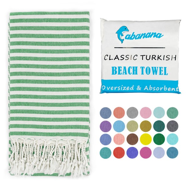 cabanana Turkish Beach Towel Oversized - 39"x71" Quick Dry Sand