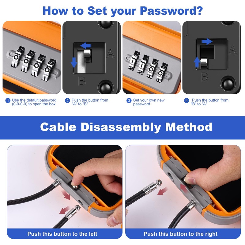 Hurinan Portable Safe Box with Code, [Waterproof & Anti-Theft]Travel Safe,