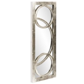 Howard Elliott Dynasty Hanging Rectangular Accent Wall Mirror, 15 x 38 Inch, Silver