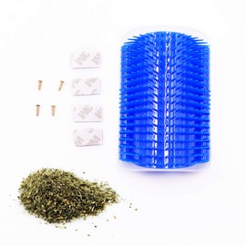 SweetPetGarden 2 Pack Softer Cat Corner Self Groomer with Catnip Pouch,Cat Grooming Brush Wall Corner Massage Groomer Scratcher Comb