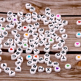 ZesNice 1500 Pcs Alphabet, Bracelet and Number Beads, Heart Beads, Letters for Bracelet Making, Jewellery Making Kit