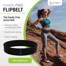 FlipBelt Cinturón de aire ligero para correr, riñonera de fitness y correr para mujeres y hombres, paquete de banda de cintura que no se deshilacha para teléfono, llaves, dinero, cinturón de almacenamiento que absorbe la humedad, empresa estadounidense