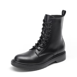 DREAM PAIRS Women Lace-up Combat Boots Ankle Booties.,Size 8,Black-Matte,DWUMAB2539