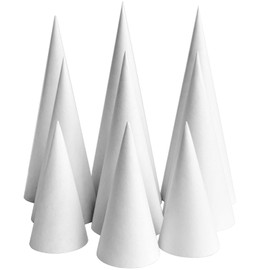 9 Pcs Paper Mache Cones Open Bottom 13.75x5 in, 10x4 in, 5.9x2.75 in, Extra Thick Cardboard Cones for Crafts Paper Cones for Christmas Gnomes Christmas Tree DIY Projects and Decorations