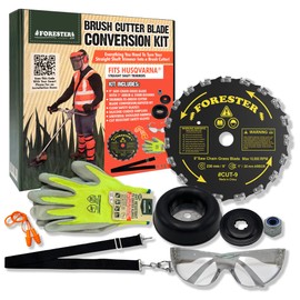 FORESTER Brush Cutter Trimmer Conversion Kit with Cut-9, Includes Safety Glasses, Earplugs, Gloves, Harness, Compatible with Husqvarna Models 325 LX, 325 LXT, 322 L, 525 L, 525 LS, 525 LST