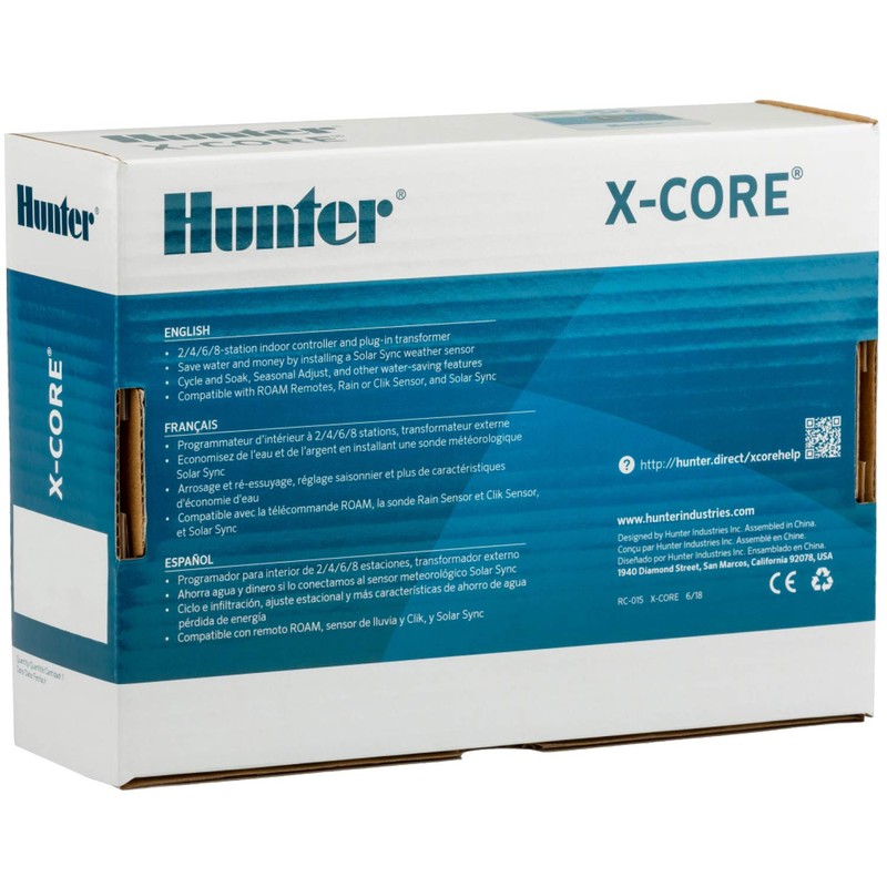 Hunter Sprinkler XC400I X-Core 4-Station Indoor Irrigation Controller, Small, Gray