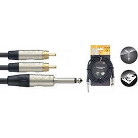 Stagg 19338 3 m 1x Mono Jack Plug to RCA Male Audio Splitter Y Cable - Black
