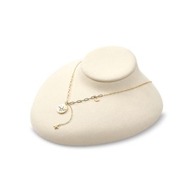 Ugdgtgo Jewelry Pendant Necklace Bust Display Stand for Jewelry Storage Trade Show Home Use Chain Holder Microfiber Beige