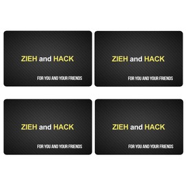 M&M Smartek ZIEH and HACK Design Card in Carbon Look in Credit Card/ID Format for Your Snuff – Snuff – Dispenser etc., set of 4, Minimalist
