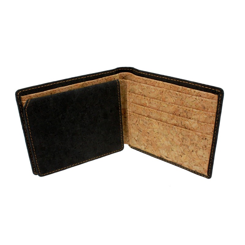 retrostiel Cork Wallet, Cork Purse, black, Without coin compartment