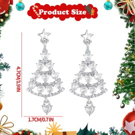 Gukasxi Christmas Tree Earrings Christmas Stud Earrings for Women Christmas Tree Dangle Earrings Holiday Earrings Xmas Earrings for Women Teen Girls
