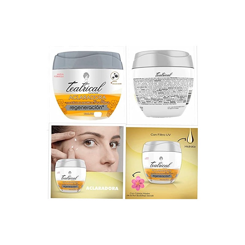 TEATRICAL - Crema aclarante. Con células madre de rosa blanca