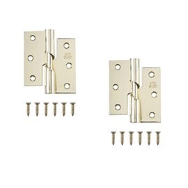 Brass Rising Butt Door Hinges Right Handed Steel 3 Inch Rising Butt Hinge Folding Door Hinge Folding Butt Door Hinges for Internal External Doors Solid Doors Square Corners 1 Pair