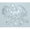 Poland, Polish Eagle Chrome Silver Finish Decal Emblem 3D Sticker