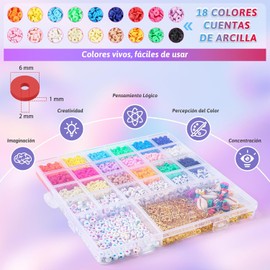 LISAPRO 5000+ Kit para Hacer Pulseras, Cuentas para Pulseras, 18 Colores Kit de Manualidades, Cuentas de Letras y Dijes, para Hacer pulseras y Manualidades, Regalo Creativo Cumpleaños Navidad