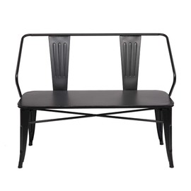 VINGLI 45” Metal Bench Industrial Vintage Mid-Century Dining Bench for Indoor or Outdoor, Entryway Patio Garden Furniture