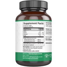 Mother Nature Organics Omega 3 Fish Oil 1600mg – EPA & DHA for Heart, Brain & Joint Health – Lipase for Better Absorption – DeltaGold® Tocotrienols for Freshness – Burpless, Easy to Digest – 60 Count | Mother Nature Organics Superfoods for Organic Living