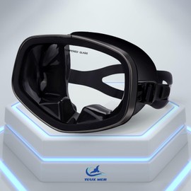 YEUX MER Genuine Scuba Mask with Drain Valve Wide View Suitable for Adults Anti-Fog Scuba Diving, Free Diving, and Snorkeling Goggles Mask You to cope with Inter