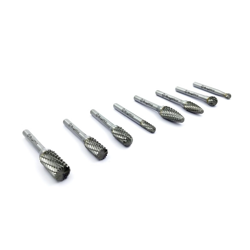 Buyohlic Set of 8 pcs Tungsten Carbide Burr Set 1/4"