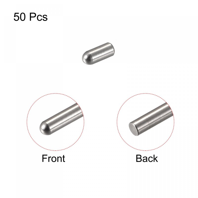 sourcing map 2x4mm Dowel Pins, 50pcs 304 Stainless Steel Round