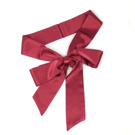 Cinturones de tela de seda para mujer, con pajarita, accesorios de ropa, vestidos de vendaje, Rojo vino, L
