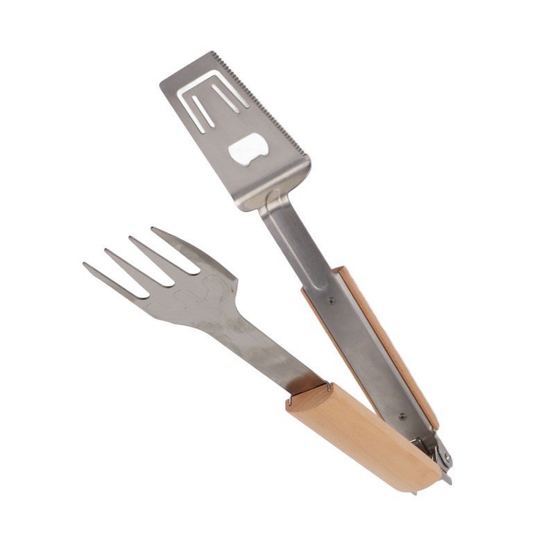 Grill Spatula Fork Tongs Durable Stainless Steel Food Tongs Multifunctional