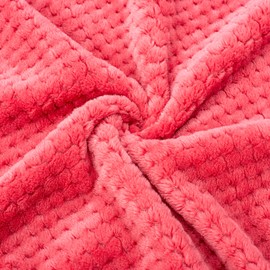 Fuzzy Blanket or Fluffy Blanket for Baby, Soft Warm Cozy Coral Fleece Toddler, Infant or Newborn Receiving Blanket for Crib, Stroller, Travel, Decorative (28Wx40L, XS-Raspberry)