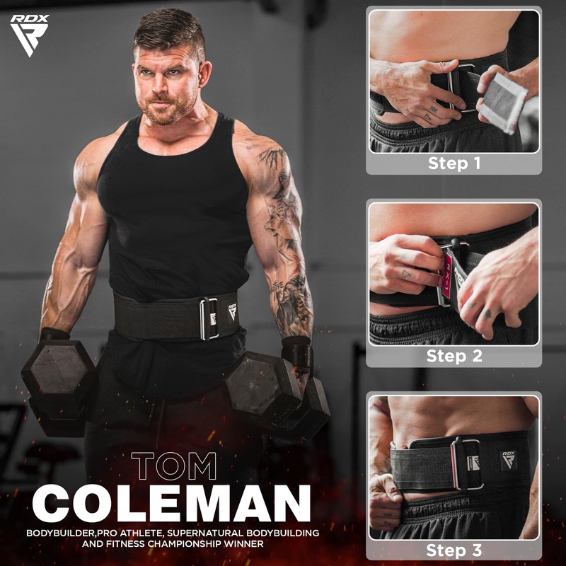 RDX Weight Lifting Belt 4” Adjustable Back Lumbar Support Bodybuilding,