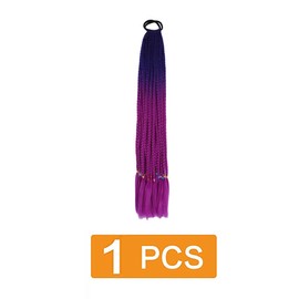 prinfantasy Braided Wigs Braid Wig for Black Women Long Gradient Purple Black Roots Micro Woven Synthetic Wig, BZ204