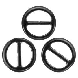 PATIKIL 1.4inch Resin Scarf Ring Clip, 8Pcs Circle Round Scarf Ring Buckles for Woman Silk Scarf, Loose T-shirt, Decoration, Black Style 1