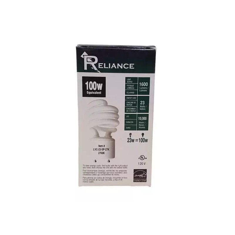 Reliance 4 Reliance 23W GU24 CFL Spiral Light Bulb 2700K