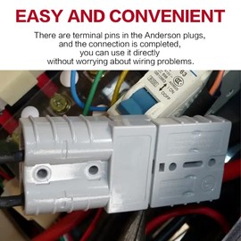 IZTOSS 50A Anderson Connector Plug with 6AWG Cable for 6 to 12 Gauge Cable Battery Quick Connector Forklift Plug Wire Trailer Power Storage Power Harness One to One Power Forklift Charging Connector