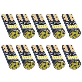NAKOBO 10 PCS T10 LED White Vehicle Inspection Compatible 4014 Chip 12V Car Motorcycle Position License Plate Lamp Room Lamp