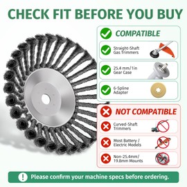 ksdenuov Steel Wire Weed Eater Blades, Universal Weed Eater Attachments, Weed Brush Cutter Trimmer Head with Adapter Kits, Effective Removal of Weeds/Moss/Rust (8 INCH)