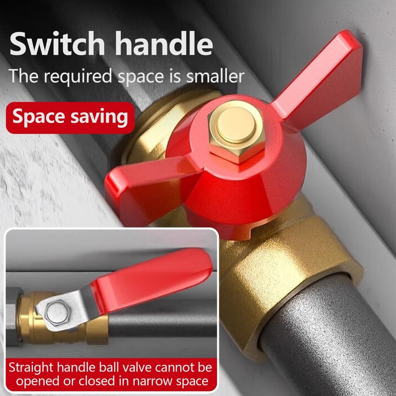 Brass Ball Valve, 3/4 Inch Shut-off Valve, External Thread, Brass