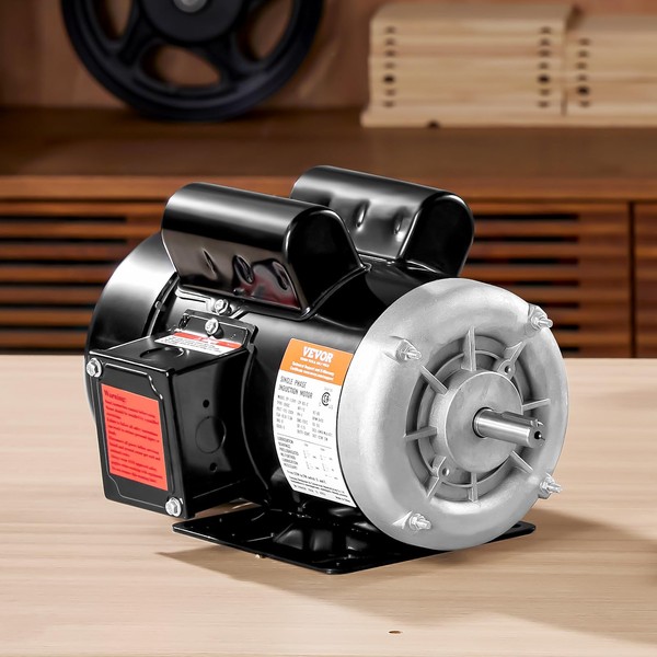 VEVOR 1.5HP Electric Motor 3450 RPM, AC 115V/230V, 56 Frame,