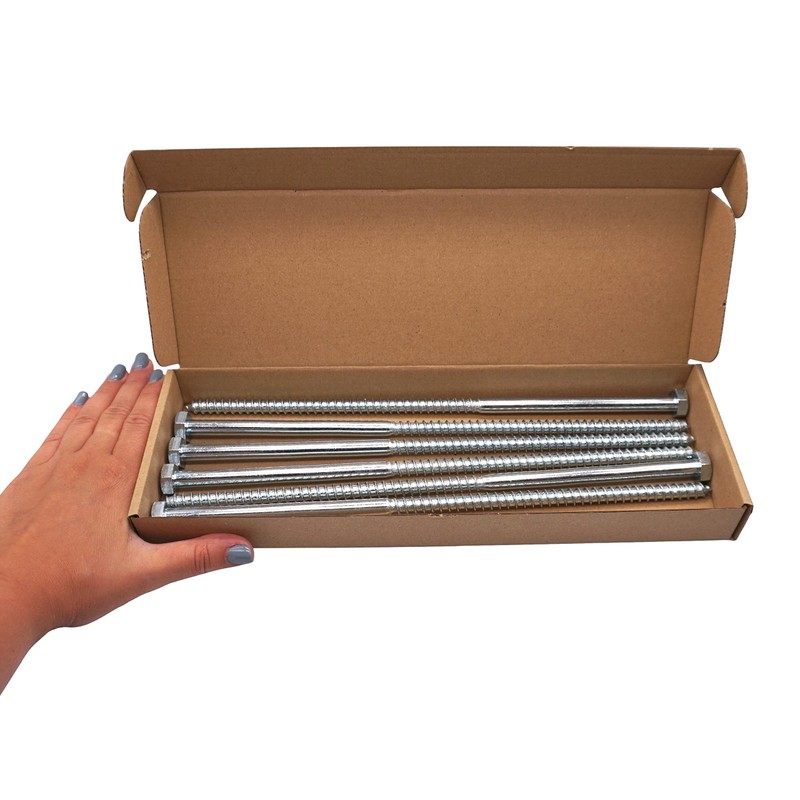 SKIR'CO 6 x M10 x 300mm Zinc Plated Hexagon Wood