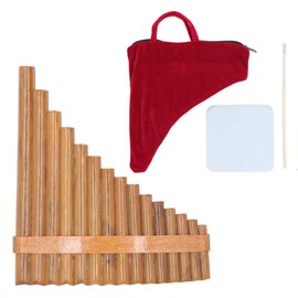 RiToEasysports Professional Panpipe,G Key Musical Instrument Pan Pipe Flute 15 Pipes Pan Flute Woodwind Instrument for Woodwind Instrument Lovers (Left Hand), RiToEasysportsm9zgq284iw-11