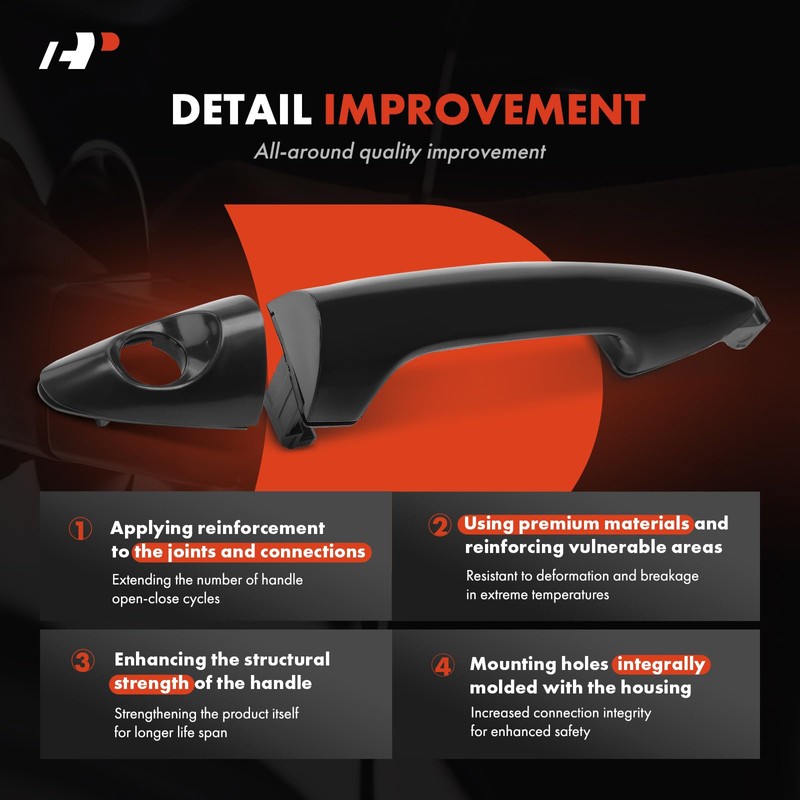 A-Premium Front Driver Side Exterior Door Handle with Keyhole Compatible