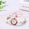 Women's Pearl Bracelet Square Watch Cute: Analog Display Waterproof Fashionable
