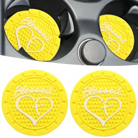JUNAHAA - Posavasos para coche, paquete de 2 unidades de 2.75 pulgadas de diámetro, impermeable, antideslizante, universal, duradero, adecuado para la mayoría de interiores de automóviles, accesorio