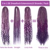 DE Dreadlock Extensions 24 Inch, 3 In 1 Mixed DE